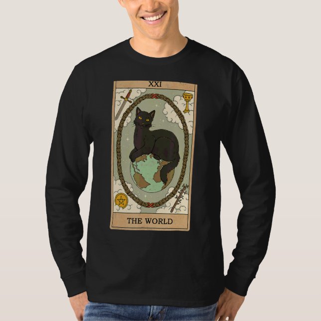 Camiseta Tarjeta Tarot El Gato Negro Mundial En La Tierra G (Anverso)