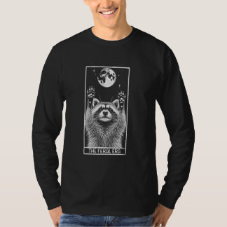 Camiseta Tarjeta Tarot Feral Era, Raccoon Tarot Gracioso, E