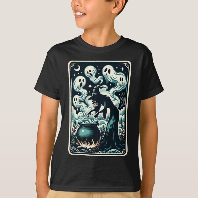 Camiseta Tarjeta Tarot Ghost Cauldron Gothic Supernatural (Anverso)