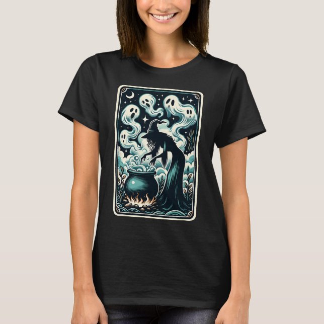 Camiseta Tarjeta Tarot Ghost Cauldron Gothic Supernatural (Anverso)