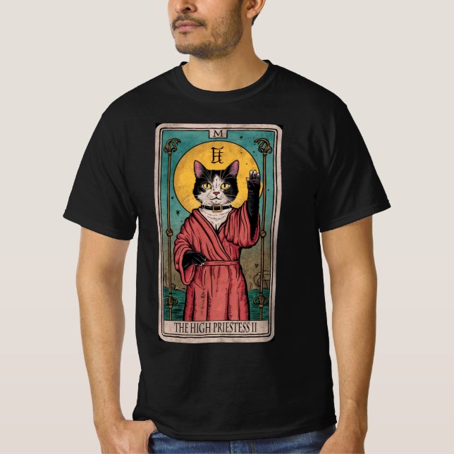 Camiseta Tarjeta Tarot II - La alta sacerdotisa (Anverso)