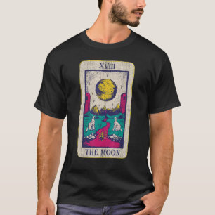 Camiseta Tarjeta Tarot La Luna Xviii Occult Vintage Wolf Mo