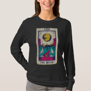 Camiseta Tarjeta Tarot La Luna Xviii Occult Vintage Wolf Mo
