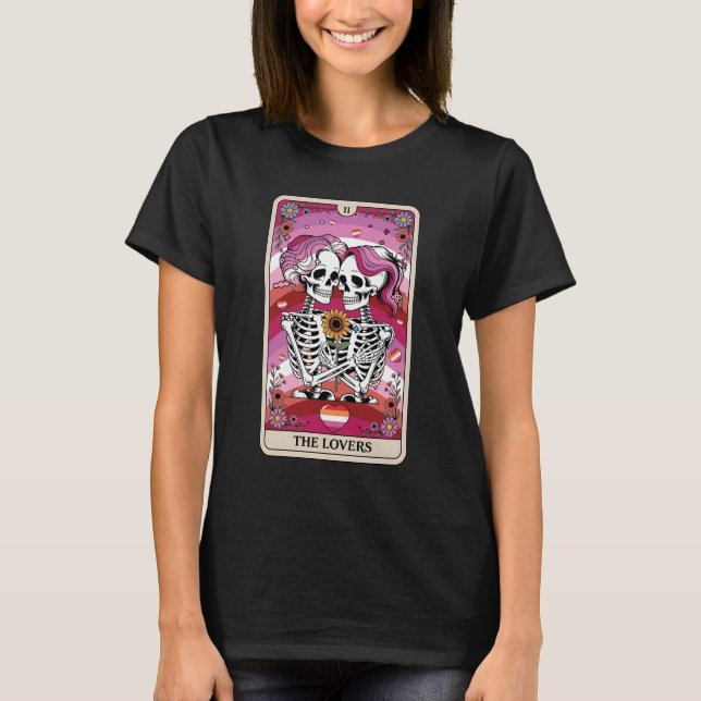 Camiseta Tarjeta Tarot: Lectores besando el arcoiris besan  (Anverso)