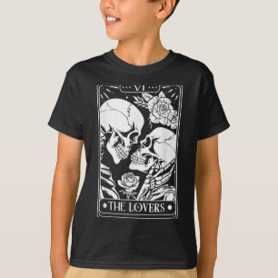 Camiseta Tarjeta Tarot Los Amantes Del Gótico De Esqueleto