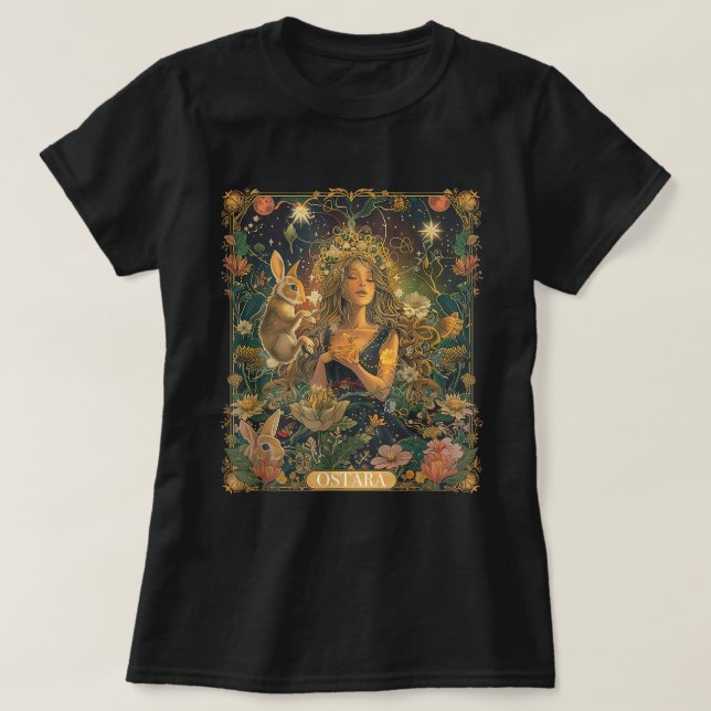 Camiseta Tarjeta Tarot para feriado de feriado de Ostara Sp (Diseño del anverso)