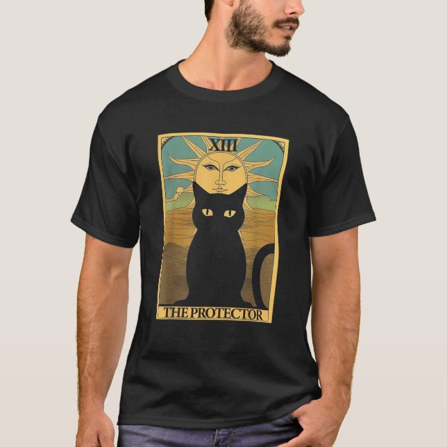 Camiseta Tarjeta Tarot para gato negro Protector para mujer (Anverso)