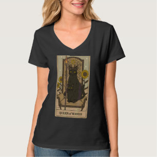 Camiseta Tarjeta Tarot Queen Of Wands Y Black Cats Graphic