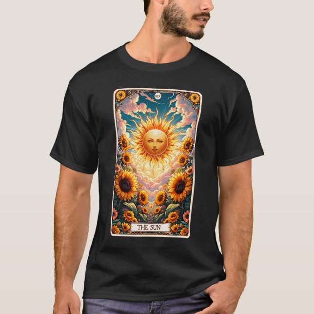 Camiseta Tarjeta Tarot Sun Sunshine Sunflower Estética (Anverso)