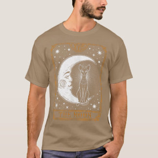 Camiseta Tarjeta Tarot Vintage Crescent Moon Stars Egipcio