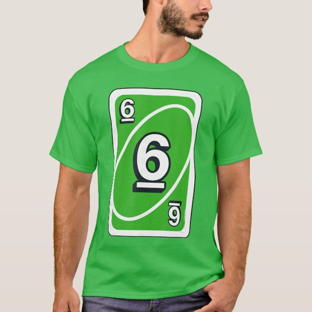 Camiseta Tarjeta UNO Halloween Verde 6 (Anverso)