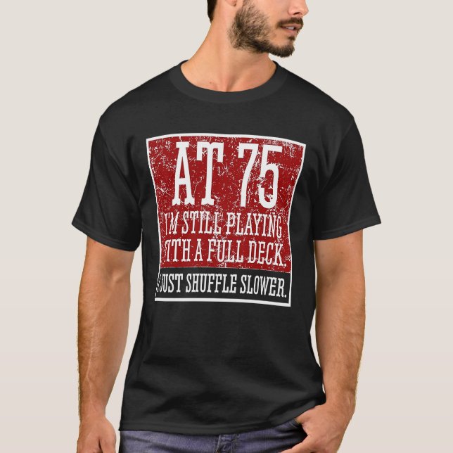 Camiseta Tarjetas de 75 años de edad (Anverso)