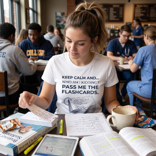 Camiseta Tarjetas de estudio divertidas para estudiantes de