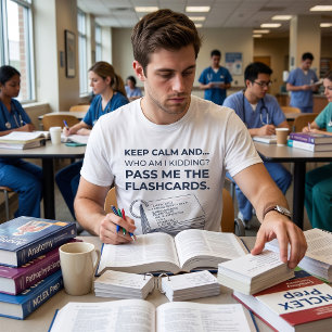 Camiseta Tarjetas de estudio divertidas para estudiantes de