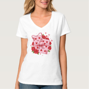 Camiseta Tarjetas de juego antiguas corazones San Valentín