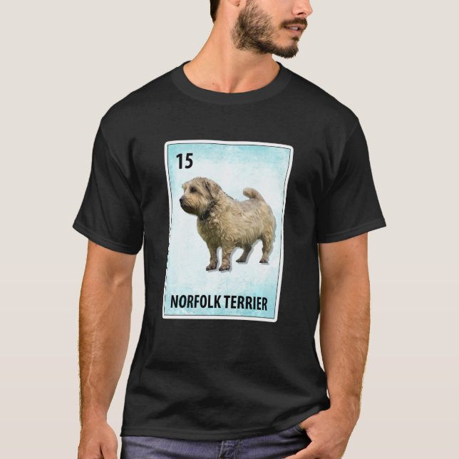 Camiseta Tarjetas de perro mexicanas Norfolk Terrier (Anverso)