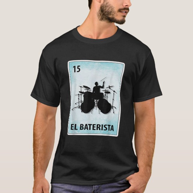 Camiseta Tarjetas de tambor mexicano El Baterista (Anverso)