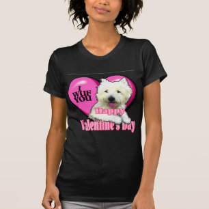 Camiseta Tarjetas del día de San Valentín de Terrier blan