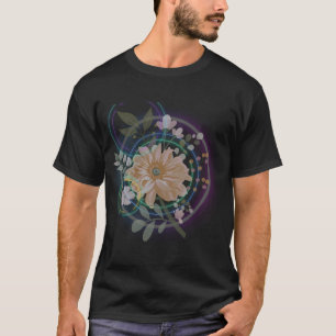 Camiseta Tarjetas Postales de Neón Impresión de Flores de N
