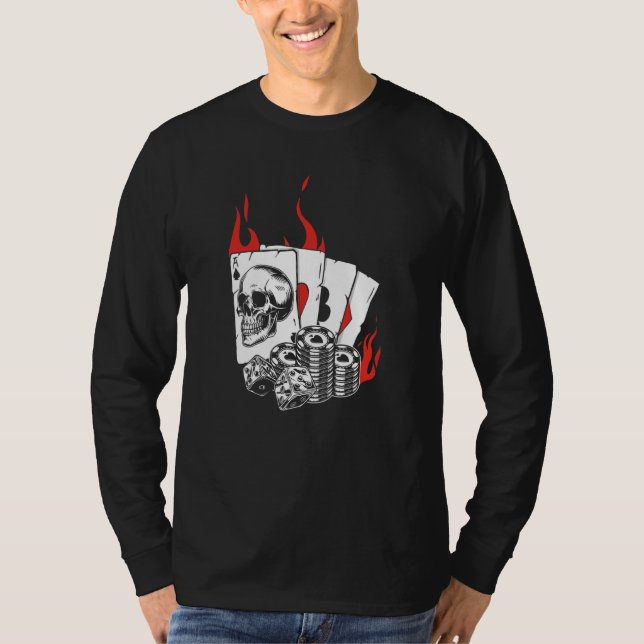 Camiseta Tarjetas Skull Player para jugar al jugador Aces H (Anverso)