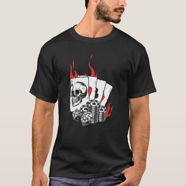 Camiseta Tarjetas Skull Player para jugar al jugador Aces H (Anverso)