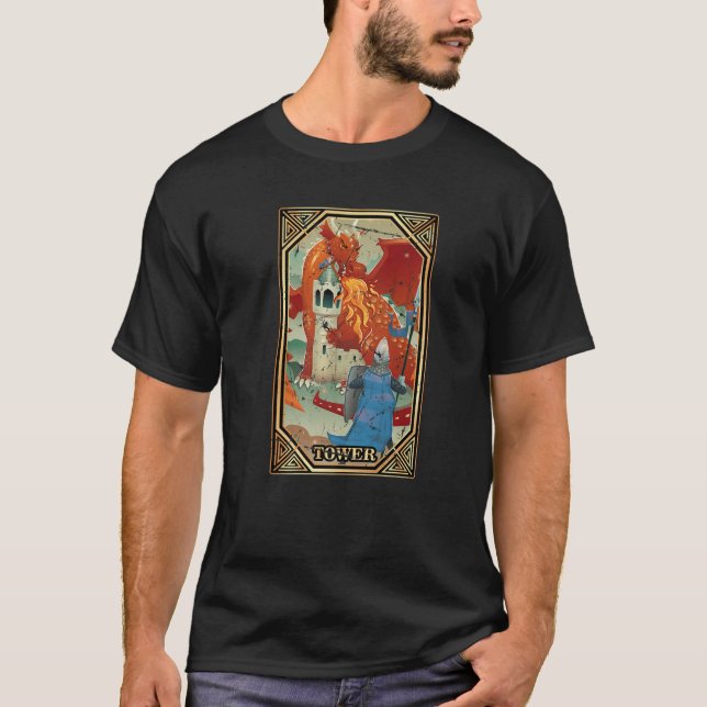 Camiseta Tarjetas Tarot - Tower - Occult - Fortune Teller - (Anverso)