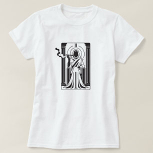 Camiseta Tarot Alta Sacerdotisa Fumando Hierba Ocultismo