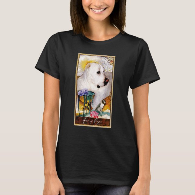 Camiseta Tarot Card As of Cups And Dog Cosmic Gráfica Perro (Anverso)