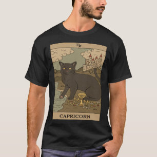 Camiseta Tarot Card Cat Capricorn Zodiac Horoscope Diciembr