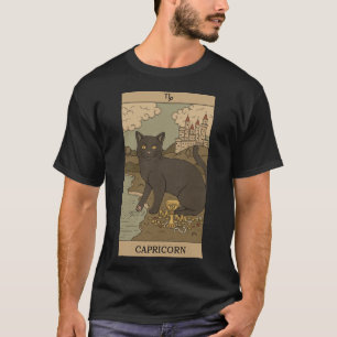 Camiseta Tarot Card Cat Capricorn Zodiac Horoscope Diciembr