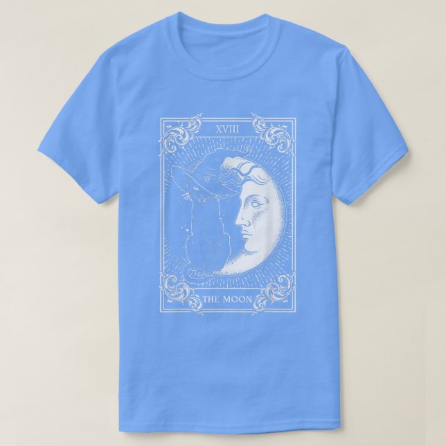 Camiseta Tarot Card Crescent Moon And Cat Graphic  (Diseño del anverso)