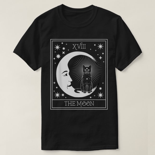 Camiseta Tarot Card Crescent Moon And Cat Graphlover (Diseño del anverso)