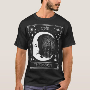 Camiseta Tarot Card Crescent Moon And Cat Graphlover
