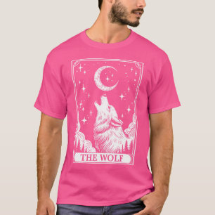 Camiseta Tarot Card Crescent Moon Wolf Animal Aovers
