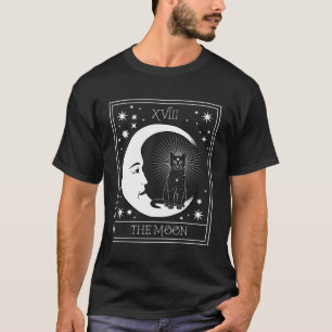 Camiseta Tarot Card Crescent Moon Y Black Cat Cosmic Grap