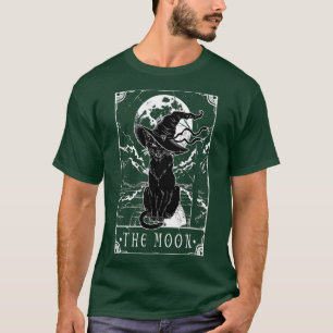 Camiseta Tarot Card Crescent Moon Y Black Cat Witch Gorra H