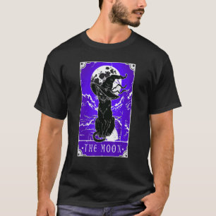 Camiseta Tarot Card Crescent Moon Y Black Cat Witch Gorra H