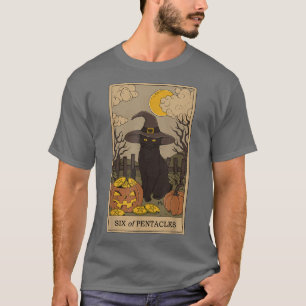 Camiseta Tarot Card Crescent Moon Y Black Cat WWitch Gorra