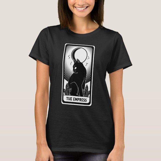 Camiseta Tarot Card Crescent Moon Y Cat (Anverso)
