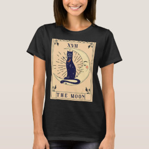 Camiseta Tarot Card Crescent Moon y Cat Cosmic