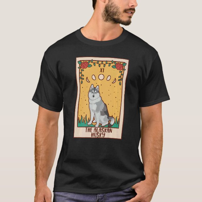 Camiseta Tarot Card Occult Magic Occultism Dog Alaskan Hus (Anverso)
