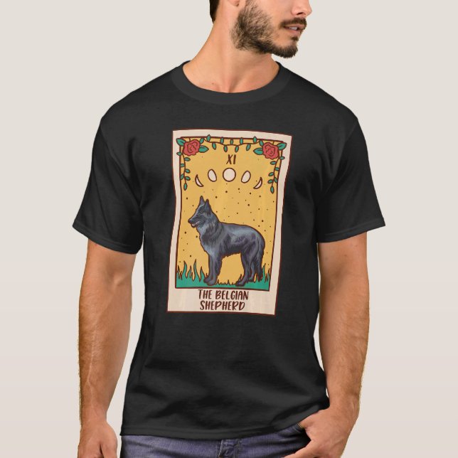 Camiseta Tarot Card Occult Magic Occultism Dog Belga She (Anverso)