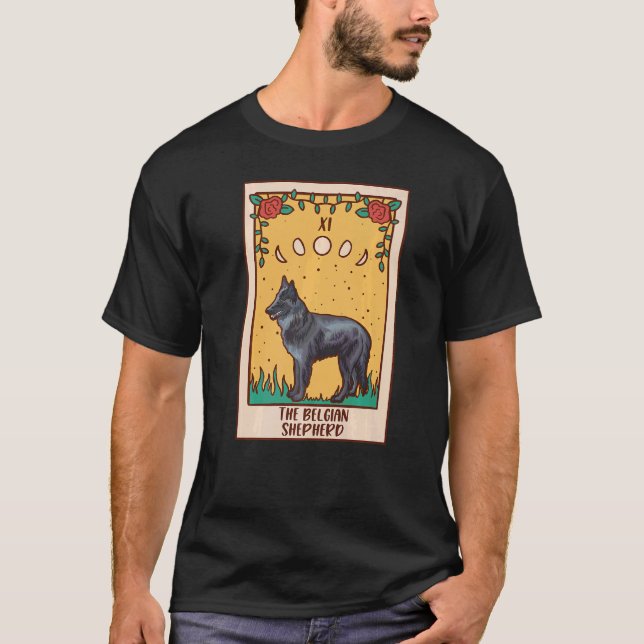 Camiseta Tarot Card Occult Magic Occultism Dog Belga She (Anverso)
