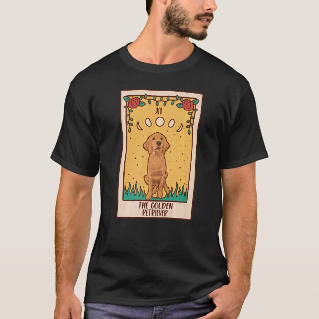 Camiseta Tarot Card Occult Magic Occultism Dog Golden Retr (Anverso)