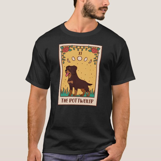 Camiseta Tarot Card Occult Magic Occultism Dog Rottweiler  (Anverso)