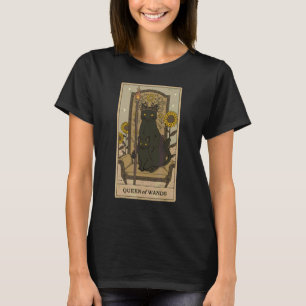 Camiseta Tarot Card Queen Of Wands And Black Cats Graphic O