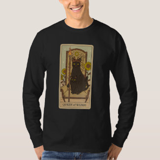 Camiseta Tarot Card Queen Of Wands And Cat Cosmic Graphic C