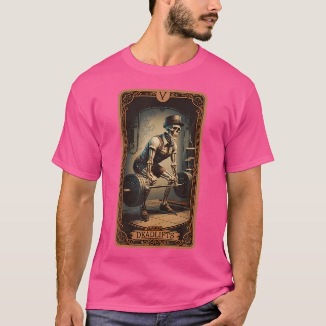 Camiseta Tarot Card Skeleton Deadlifts de elevación de pesa (Anverso)