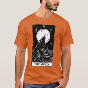 Camiseta Tarot Card Wolf Howling Full Moon