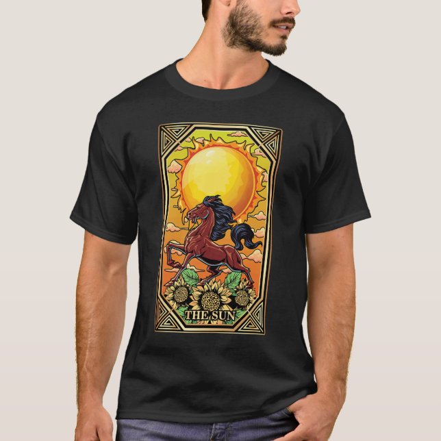 Camiseta Tarot Cards The Sun Sunflower Horse Fortune Pl (Anverso)
